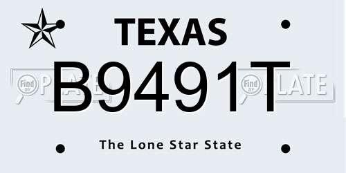 B9491T Texas License Plate