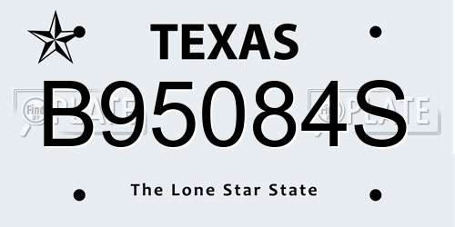 B95084S Texas License Plate