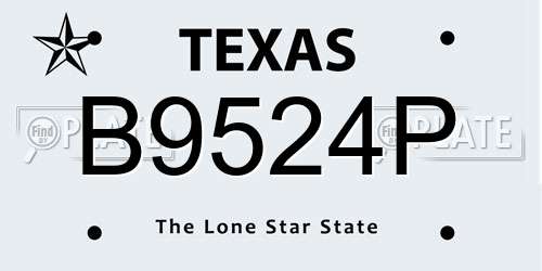 B9524P Texas License Plate