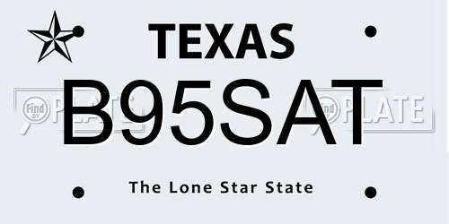 B95SAT Texas License Plate