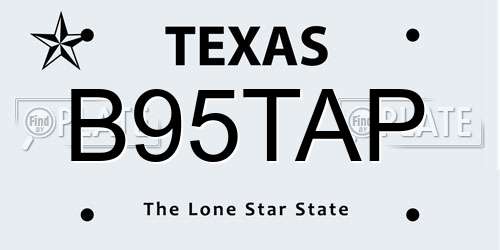 B95TAP Texas License Plate