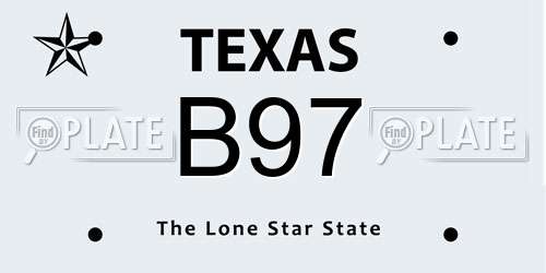B97 Texas License Plate