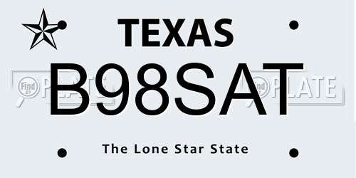 B98SAT Texas License Plate