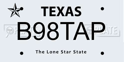 B98TAP Texas License Plate