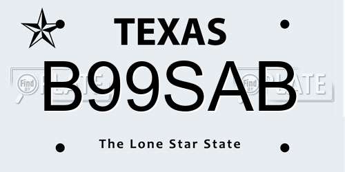 B99SAB Texas License Plate
