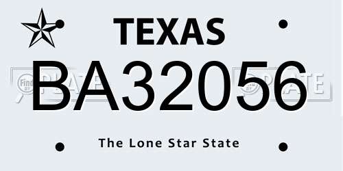 BA32056 Texas License Plate