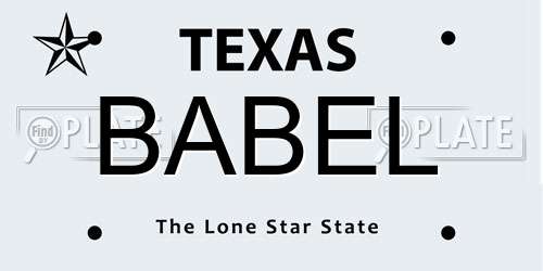 BABEL Texas License Plate