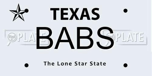 BABS Texas License Plate