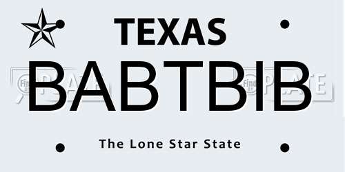 BABTBIB Texas License Plate