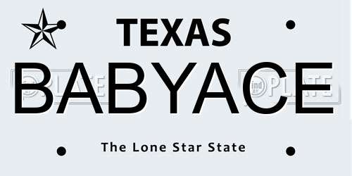 BABYACE Texas License Plate