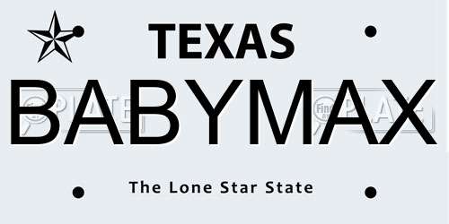 BABYMAX Texas License Plate