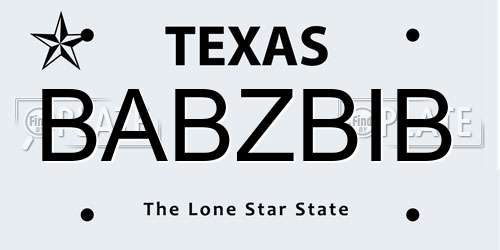 BABZBIB Texas License Plate