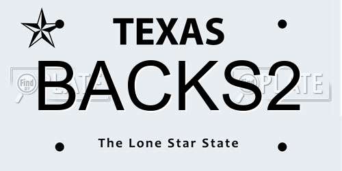 BACKS2 Texas License Plate