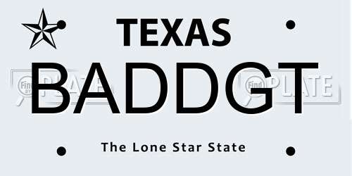 BADDGT Texas License Plate