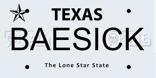 BAESICK Texas License Plate
