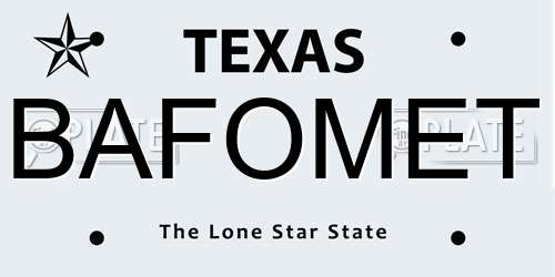 BAFOMET Texas License Plate