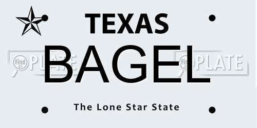 BAGEL Texas License Plate