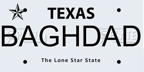 BAGHDAD Texas License Plate