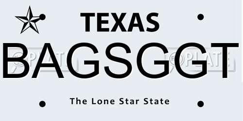 BAGSGGT Texas License Plate