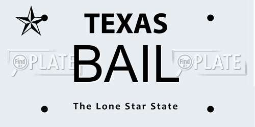 BAIL Texas License Plate