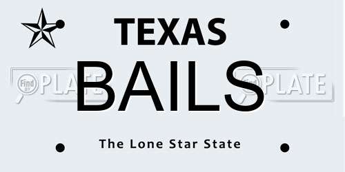 BAILS Texas License Plate