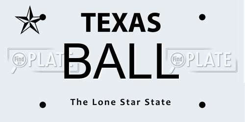 BALL Texas License Plate
