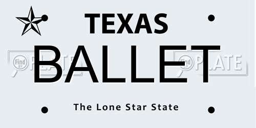 BALLET Texas License Plate