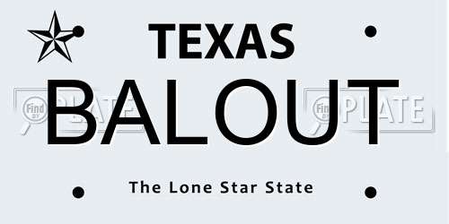 BALOUT Texas License Plate