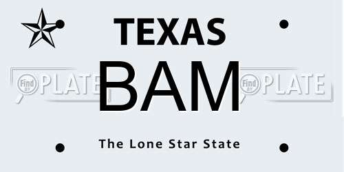 BAM Texas License Plate
