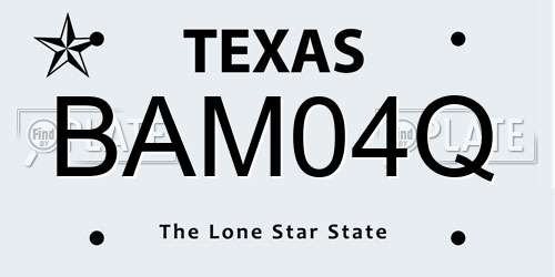 BAM04Q Texas License Plate
