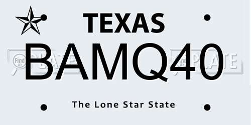 BAMQ40 Texas License Plate