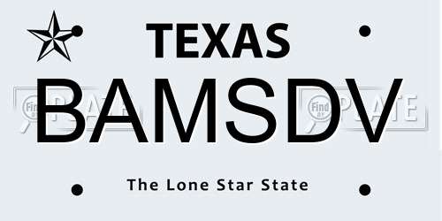 BAMSDV Texas License Plate