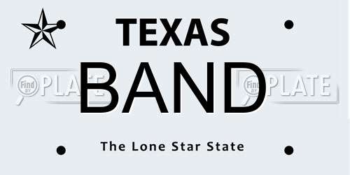 BAND Texas License Plate