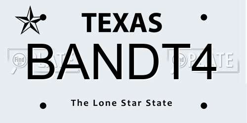 BANDT4 Texas License Plate