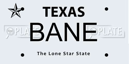 BANE Texas License Plate
