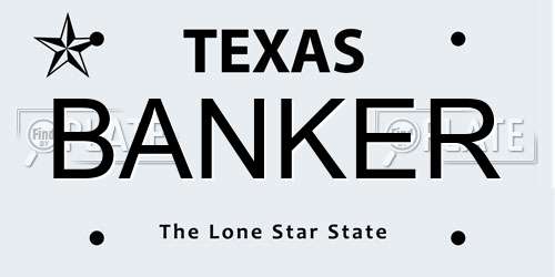 BANKER Texas License Plate