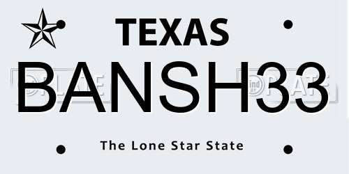 BANSH33 Texas License Plate