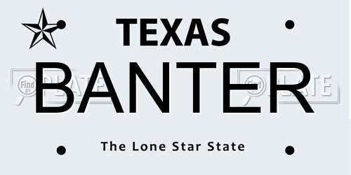 BANTER Texas License Plate