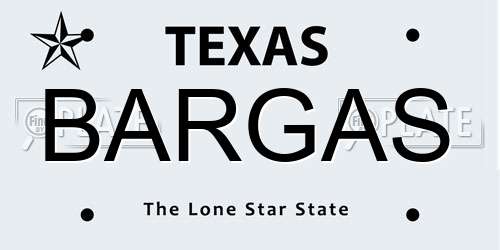BARGAS Texas License Plate