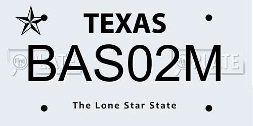 BAS02M Texas License Plate
