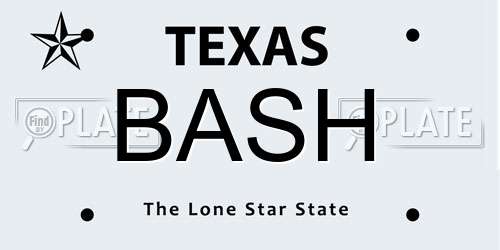 BASH Texas License Plate