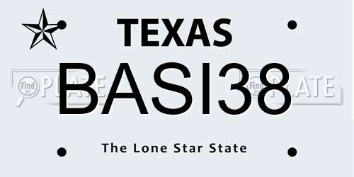 BASI38 Texas License Plate