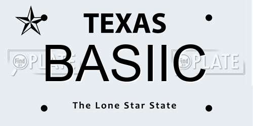 BASIIC Texas License Plate