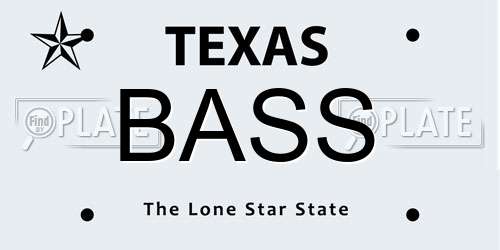 BASS Texas License Plate