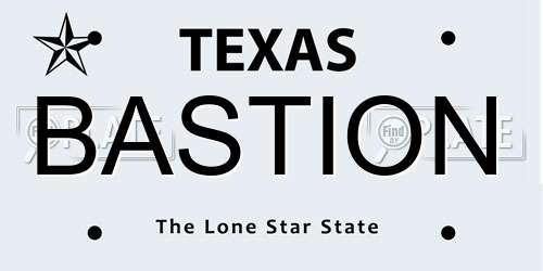 BASTION Texas License Plate