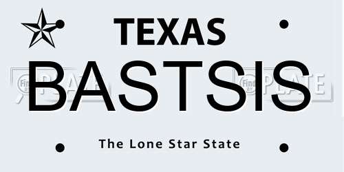 BASTSIS Texas License Plate