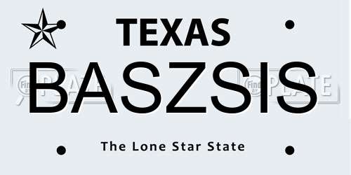 BASZSIS Texas License Plate