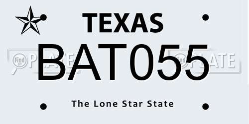 BAT055 Texas License Plate
