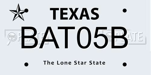 BAT05B Texas License Plate