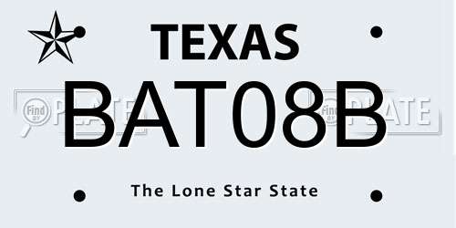 BAT08B Texas License Plate